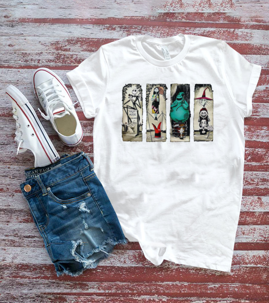 Nightmare Before Christmas Jack Skellington Sally Oogie Boogie Halloween Characters T-Shirt