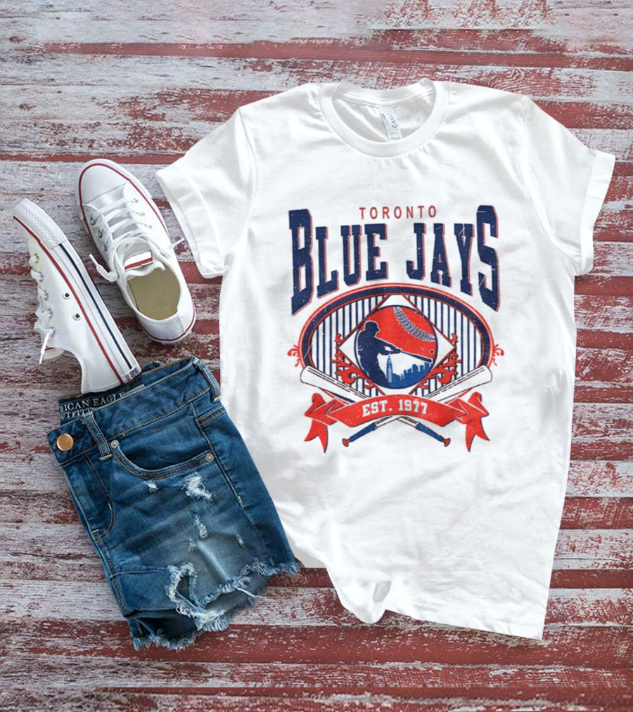 Toronto Blue Jays Vintage 90s Baseball Est 1977 Retro Toronto Blue Jays T-Shirt