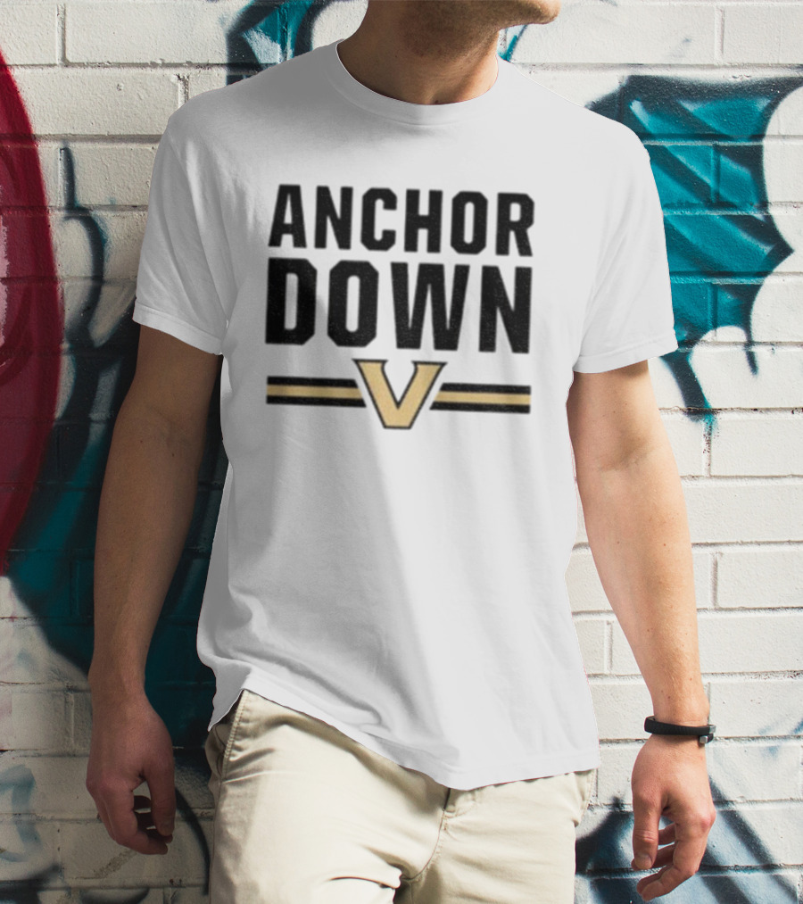ANCHOR DOWN VANDERBILT COMMODORES V LOGO T-Shirt
