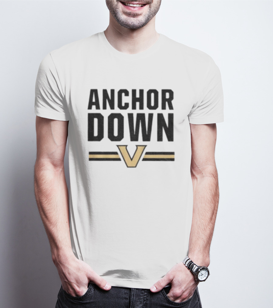ANCHOR DOWN VANDERBILT COMMODORES V LOGO T-Shirt
