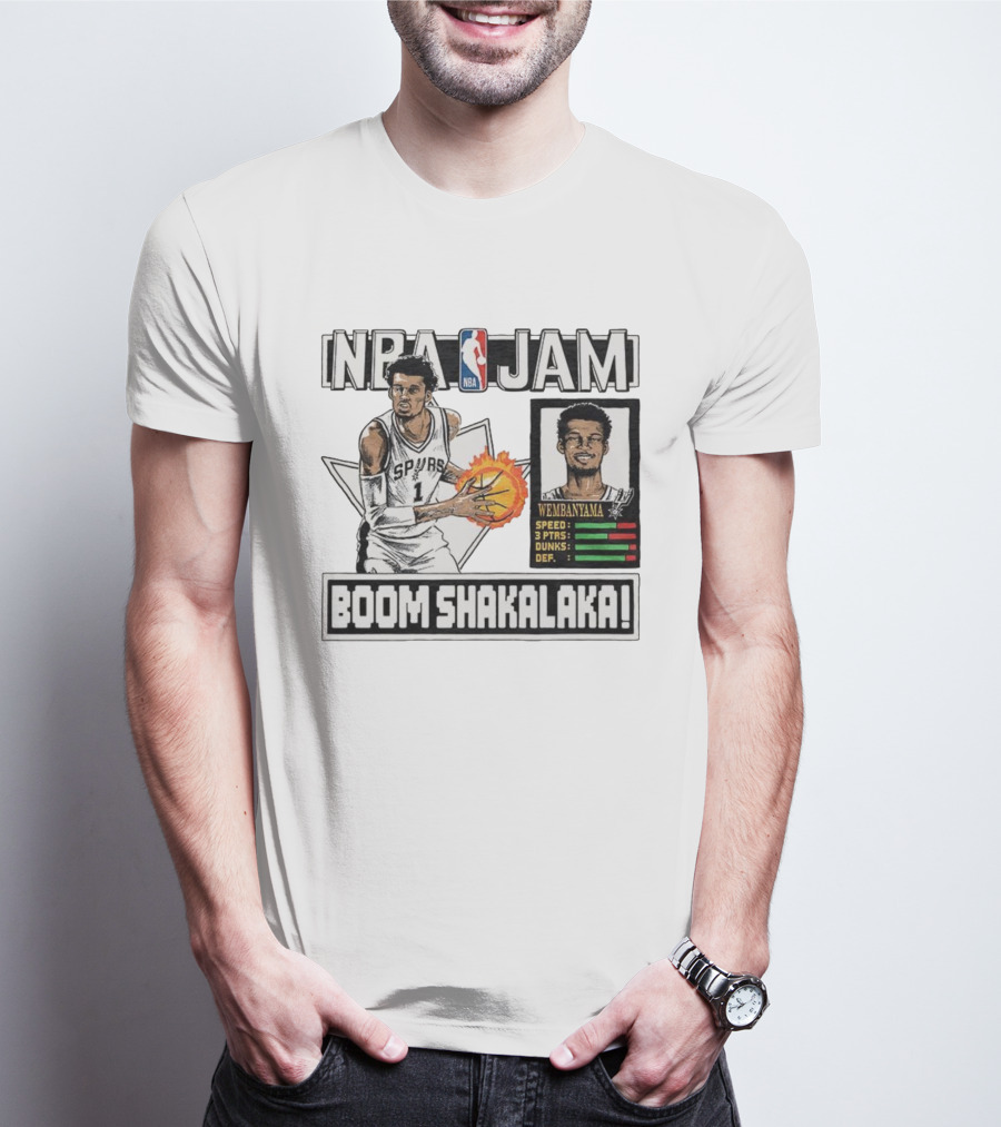 NBA Jam Boom Shakalaka Victor Wembanyama San Antonio Spurs T-Shirt