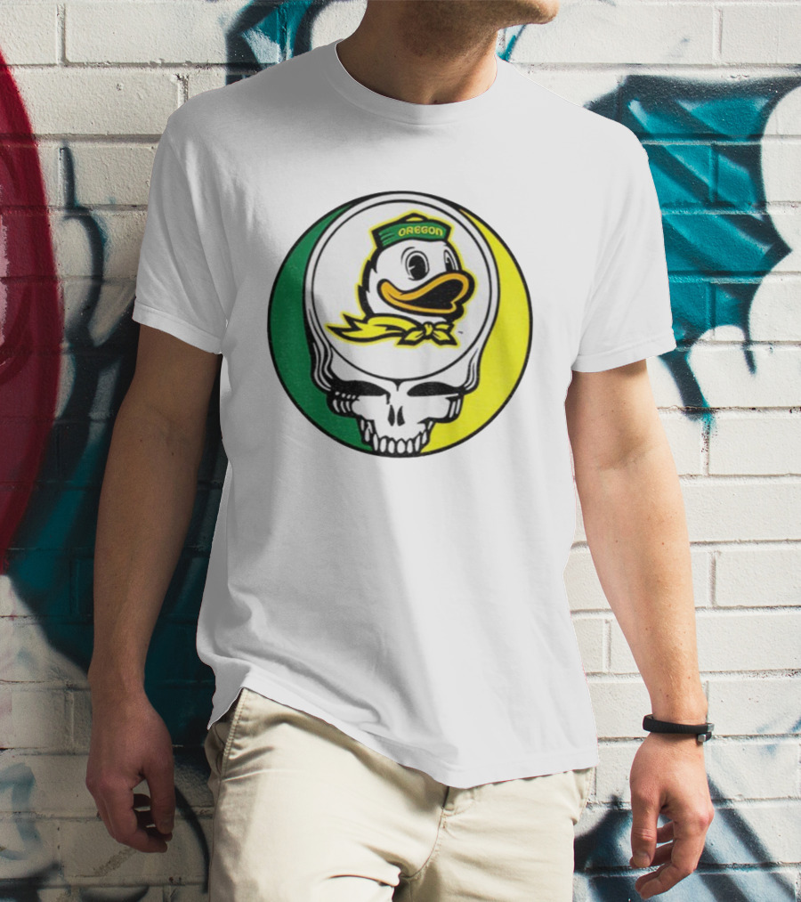 Grateful Ducks Oregon Ducks Grateful Dead Skull Icon Fusion T-Shirt