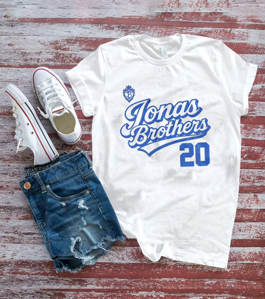 Jonas Brothers Blue Script 20 Tour Design T-Shirt
