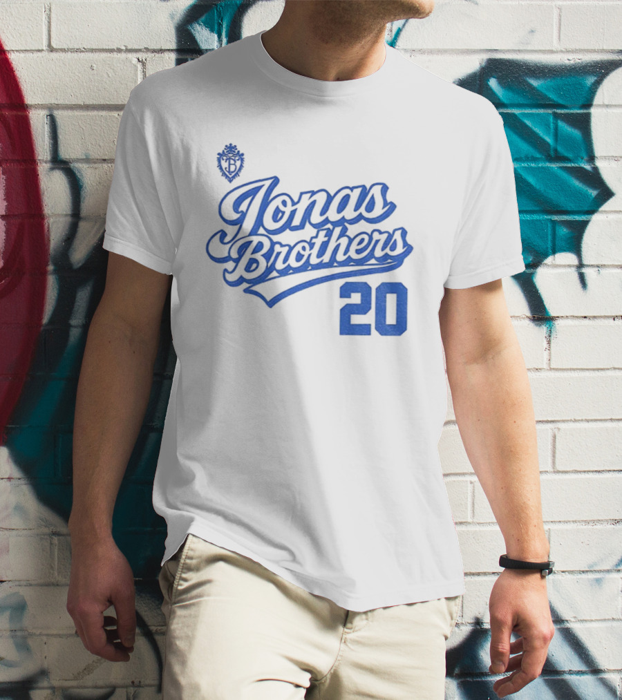 Jonas Brothers Blue Script 20 Tour Design T-Shirt