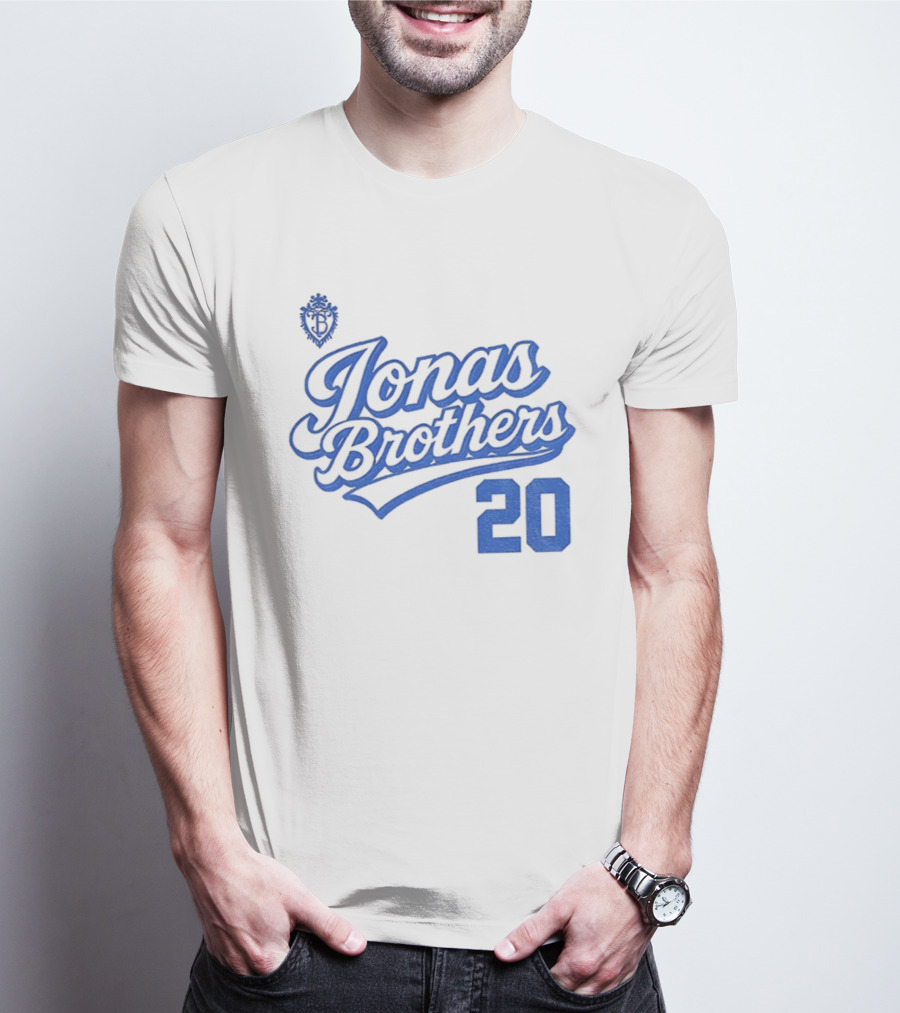 Jonas Brothers Blue Script 20 Tour Design T-Shirt
