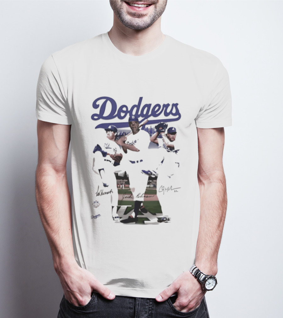 Los Angeles Dodgers Mookie Betts Steve Sax Clayton Kershaw Signatures Vintage Style T-Shirt