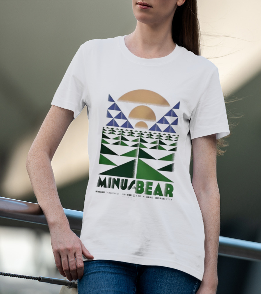 Minus The Bear Concert October 25 2025 House Of Blues Boston MA Geometric Sunset Design T-Shirt