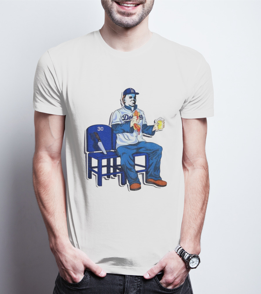 Michael Myers Dodgers Dave Roberts Hot Dog Beer MLB 2025 T-Shirt