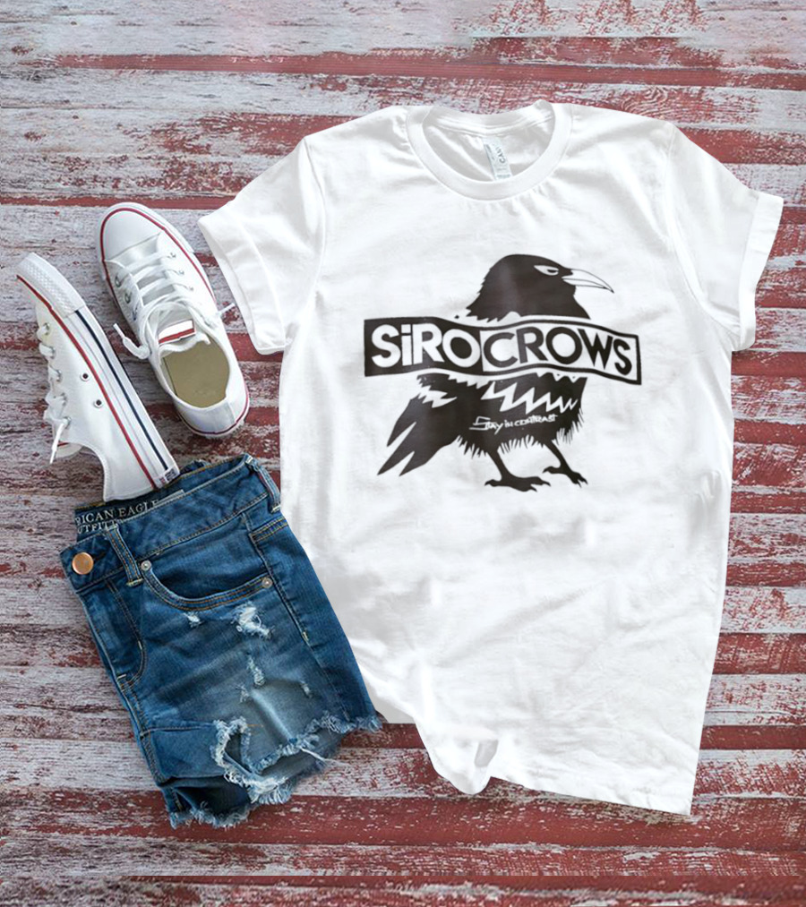Sirocrows Contrasting Silhouette Bird Logo T-Shirt