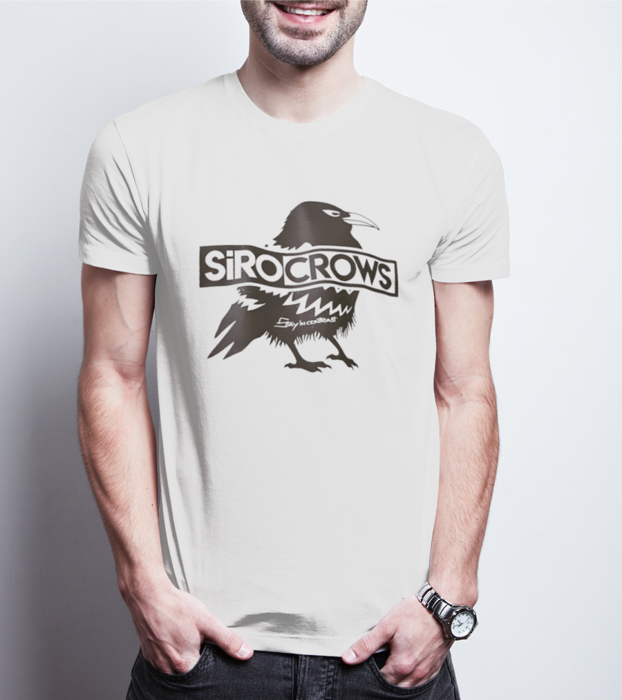 Sirocrows Contrasting Silhouette Bird Logo T-Shirt