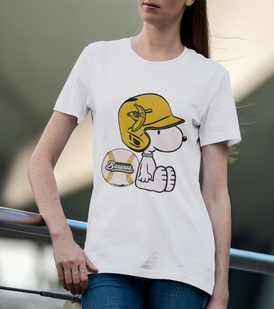 Snoopy Savannah Bananas Baseball Helmet And Ball T-Shirt