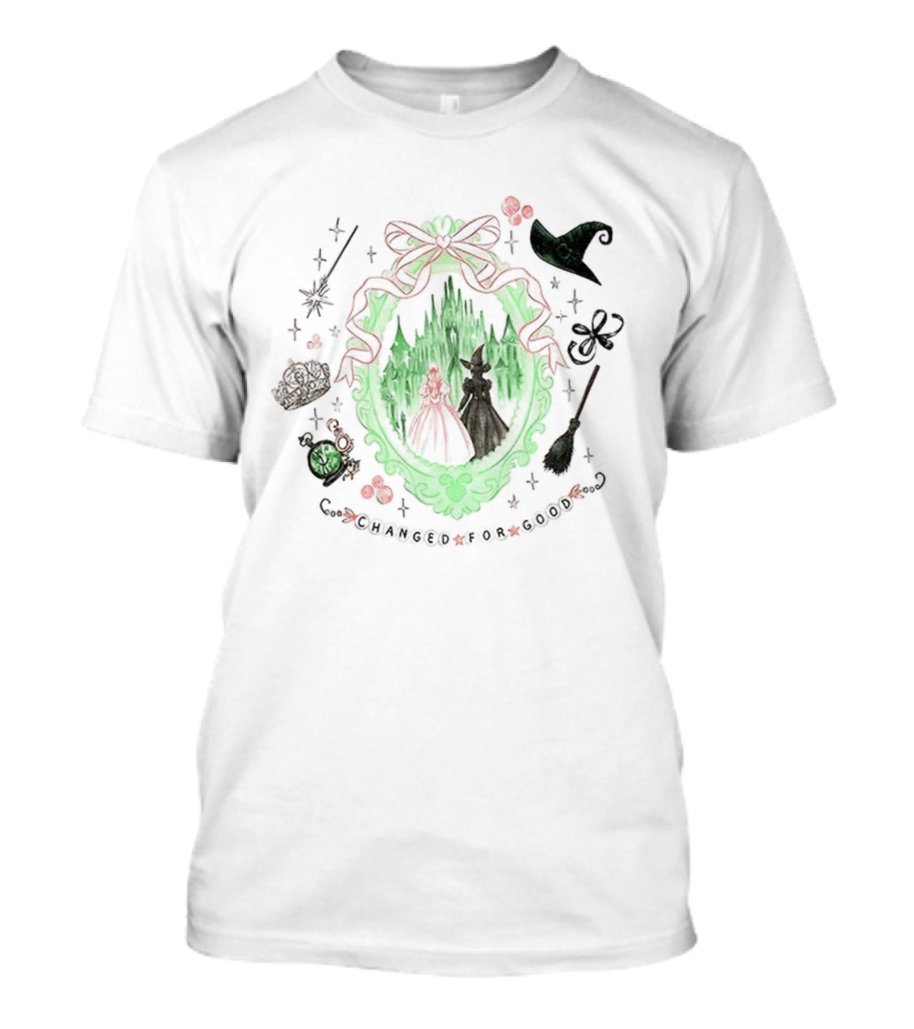Coquette Bow Wicked Emerald City Silhouettes Changed For Good T-Shirt