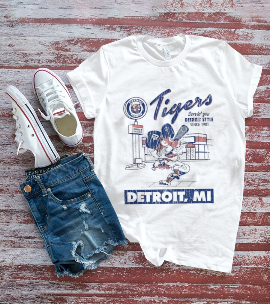 Detroit Tigers Serving You Detroit Style Since 1901 Detroit MI T-Shirt