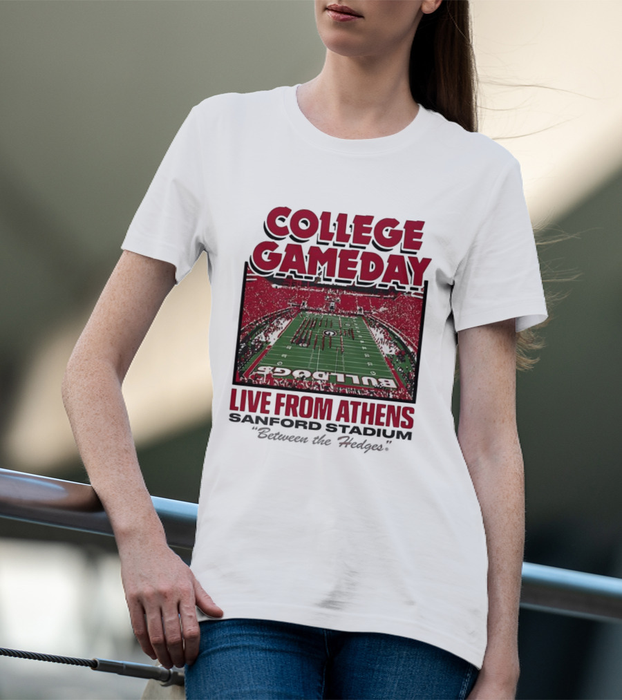 College Gameday Live From Athens Georgia Bulldogs 2025 Stanford Stadium T-Shirt