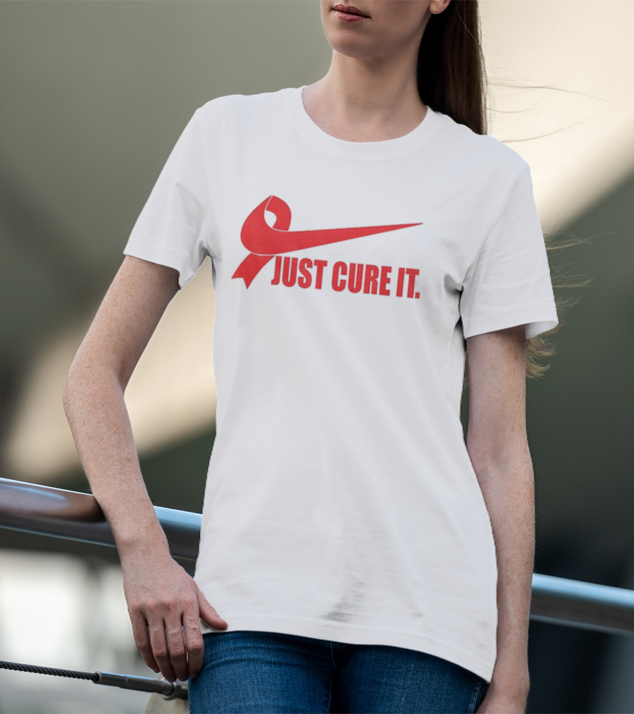 Just Cure It Breast Cancer Awareness Ribbon T-Shirt