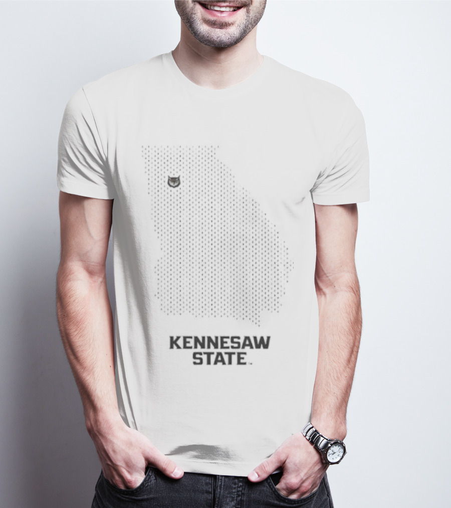 Kennesaw State Owl Emblem With Georgia Mesh Map T-Shirt