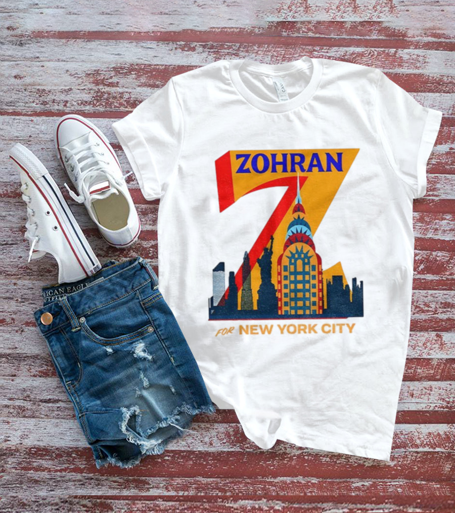 Zohran 2025 New York City Skyline Mayor Mamdani Campaign T-Shirt