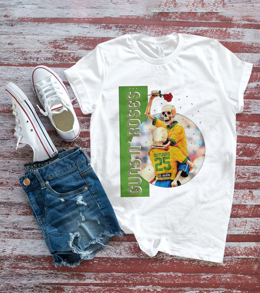 Guns N' Roses São Paulo Allianz Parque 2025 Outubro 25 Brazil Skeleton Tour T-Shirt