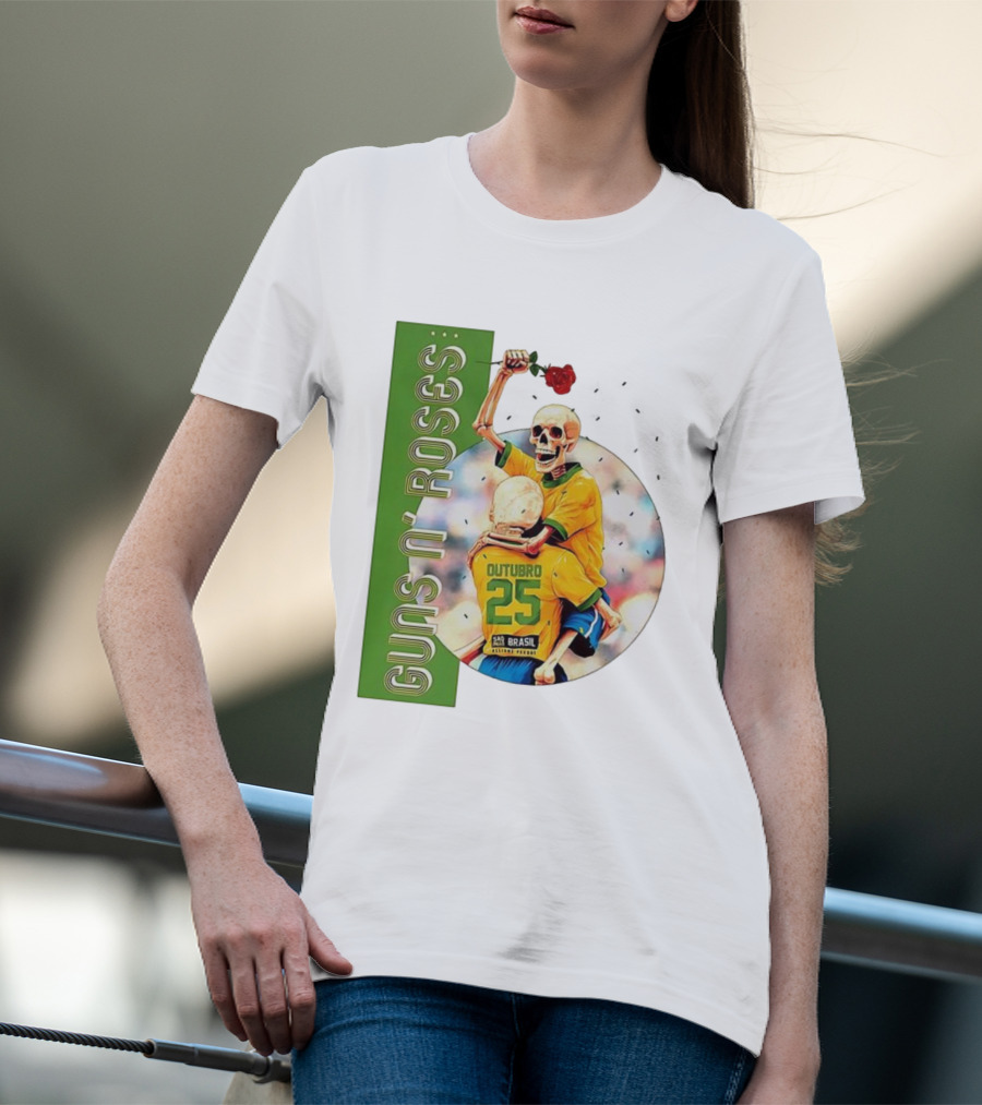 Guns N' Roses São Paulo Allianz Parque 2025 Outubro 25 Brazil Skeleton Tour T-Shirt