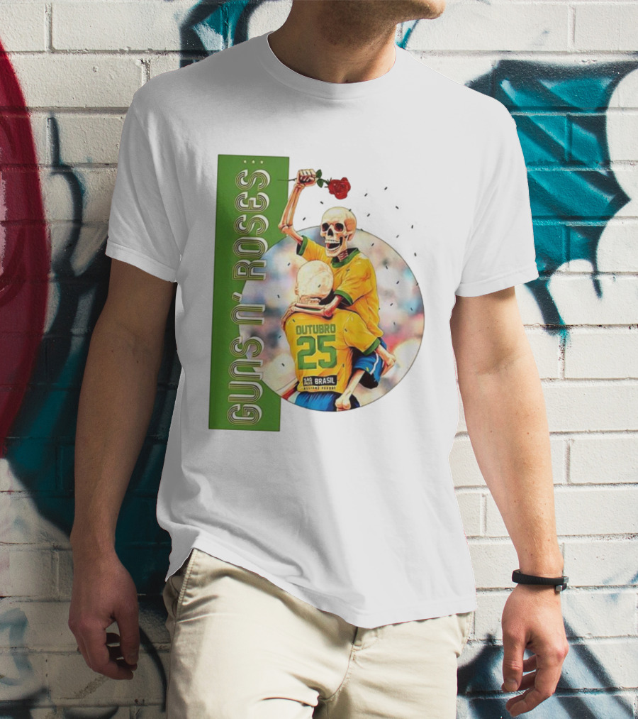 Guns N' Roses São Paulo Allianz Parque 2025 Outubro 25 Brazil Skeleton Tour T-Shirt