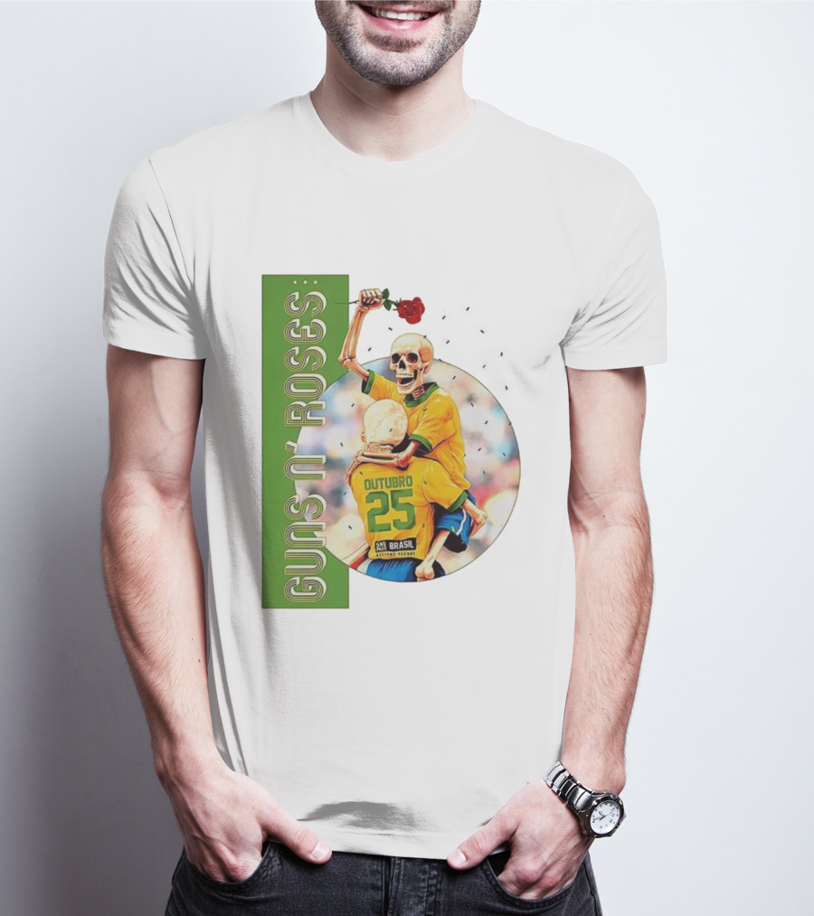 Guns N' Roses São Paulo Allianz Parque 2025 Outubro 25 Brazil Skeleton Tour T-Shirt