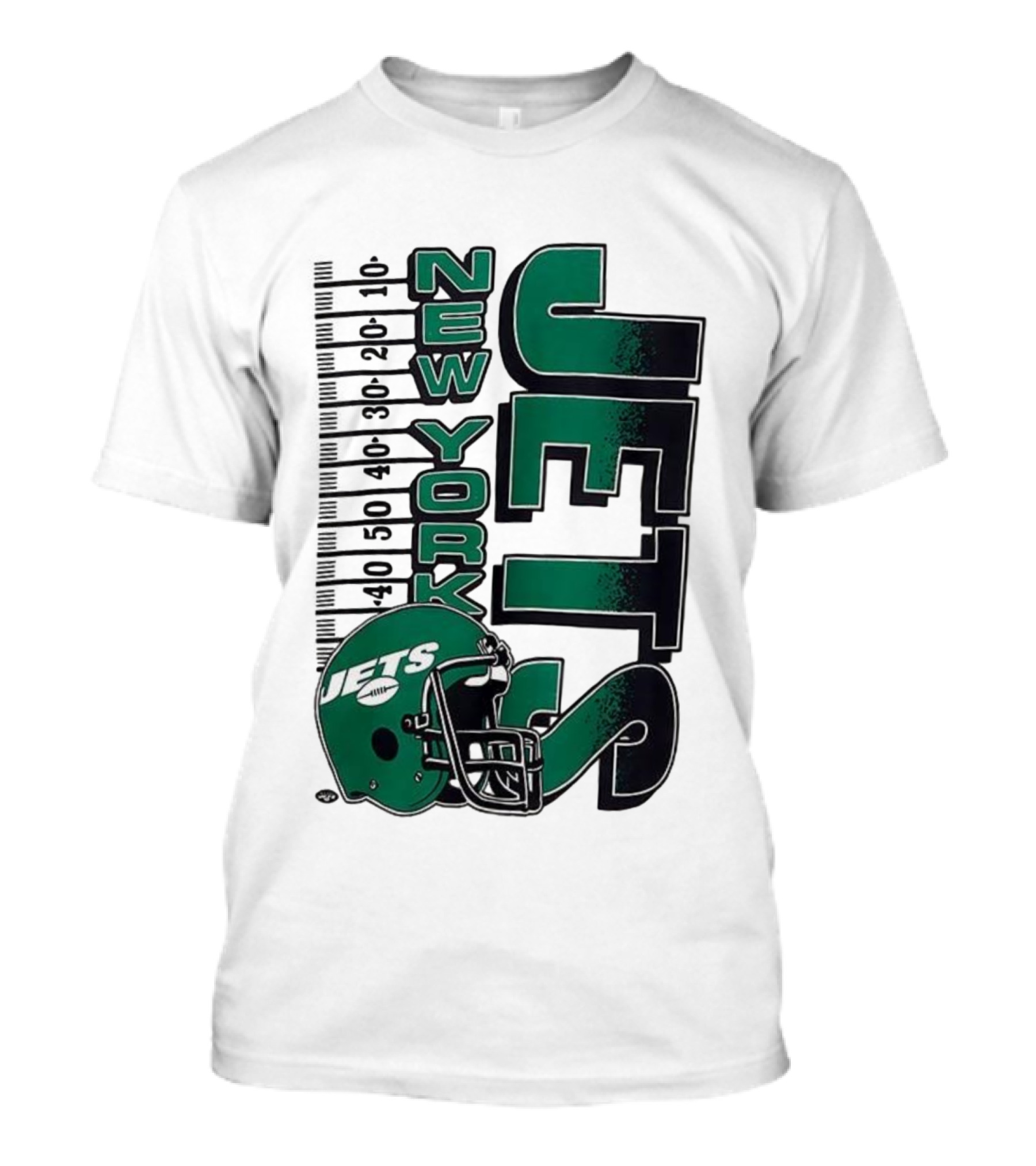 New York Jets NFL Yardage Helmet Vintage Retro 2025 T-Shirt