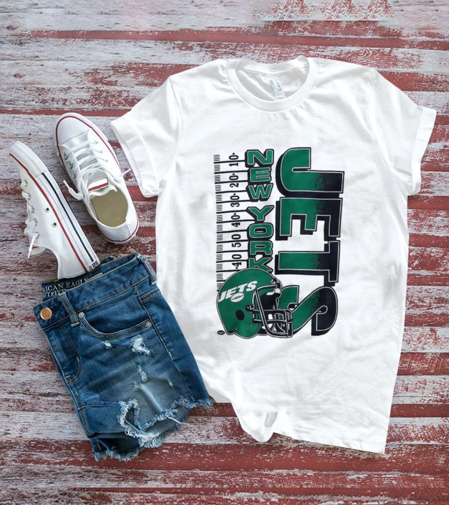 New York Jets NFL Yardage Helmet Vintage Retro 2025 T-Shirt