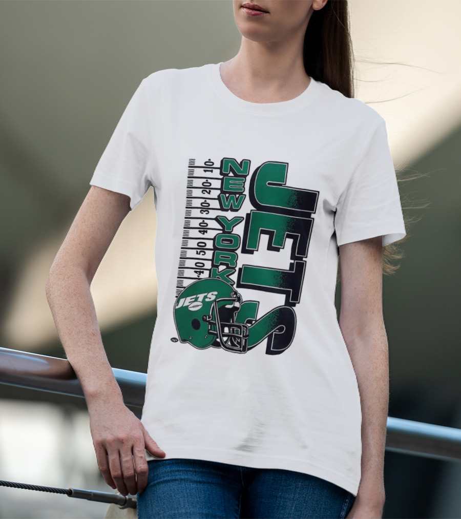 New York Jets NFL Yardage Helmet Vintage Retro 2025 T-Shirt