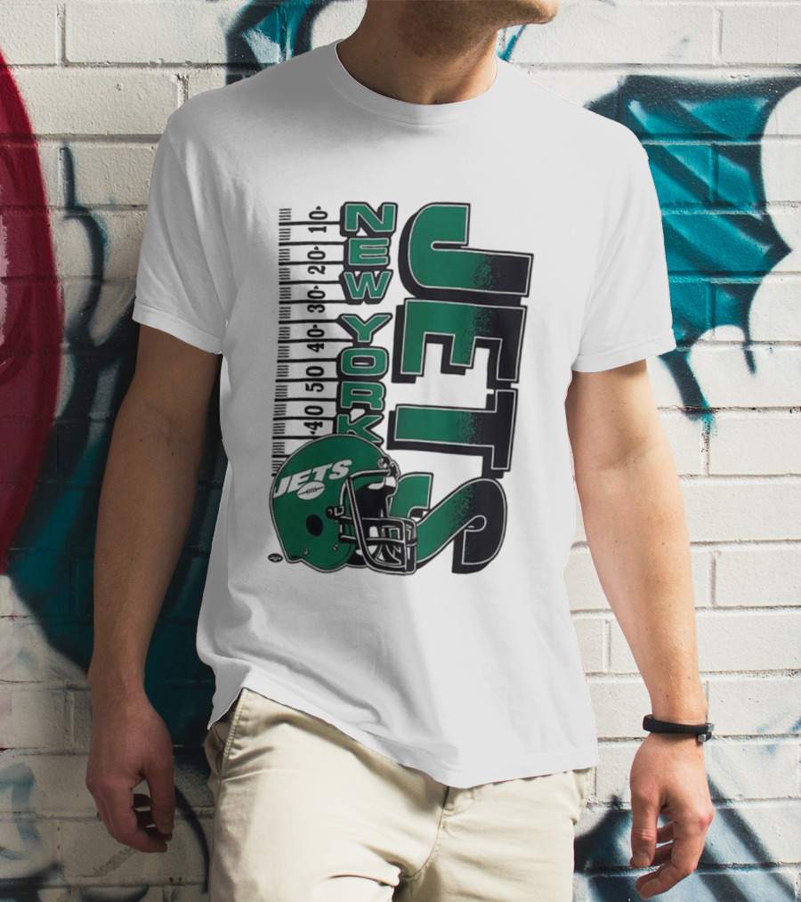 New York Jets NFL Yardage Helmet Vintage Retro 2025 T-Shirt