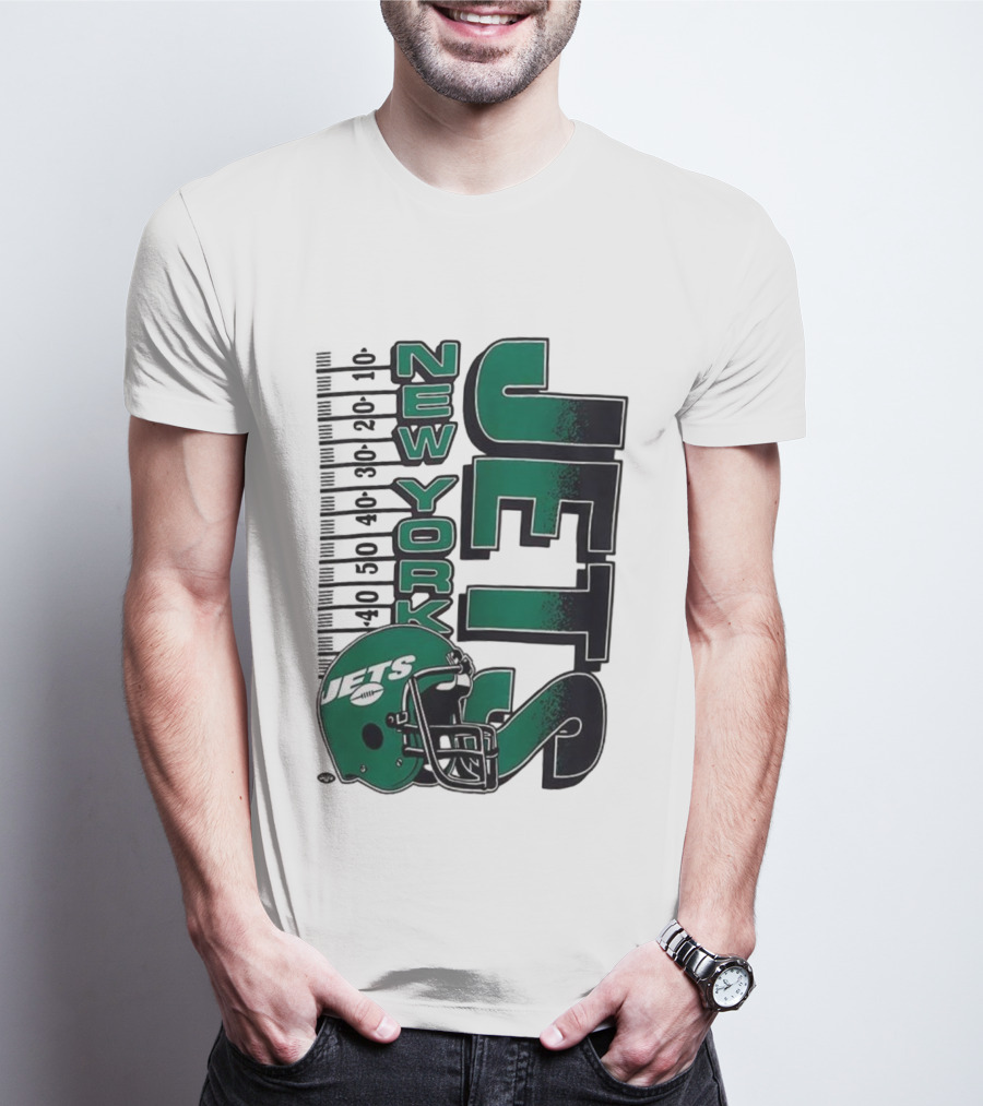 New York Jets NFL Yardage Helmet Vintage Retro 2025 T-Shirt
