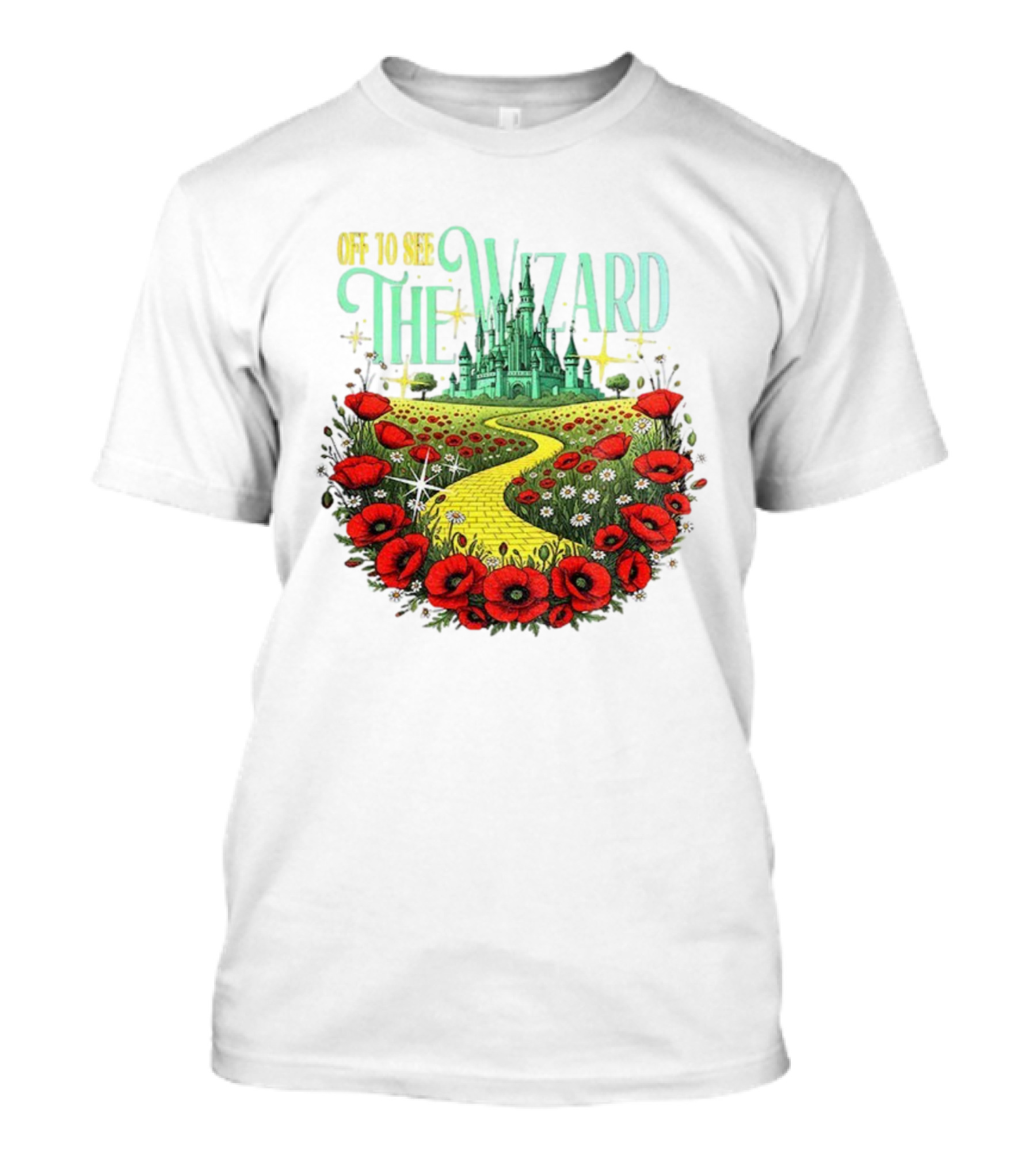 Off To See The Wizard Yellow Brick Road Castle Poppies T-Shirt