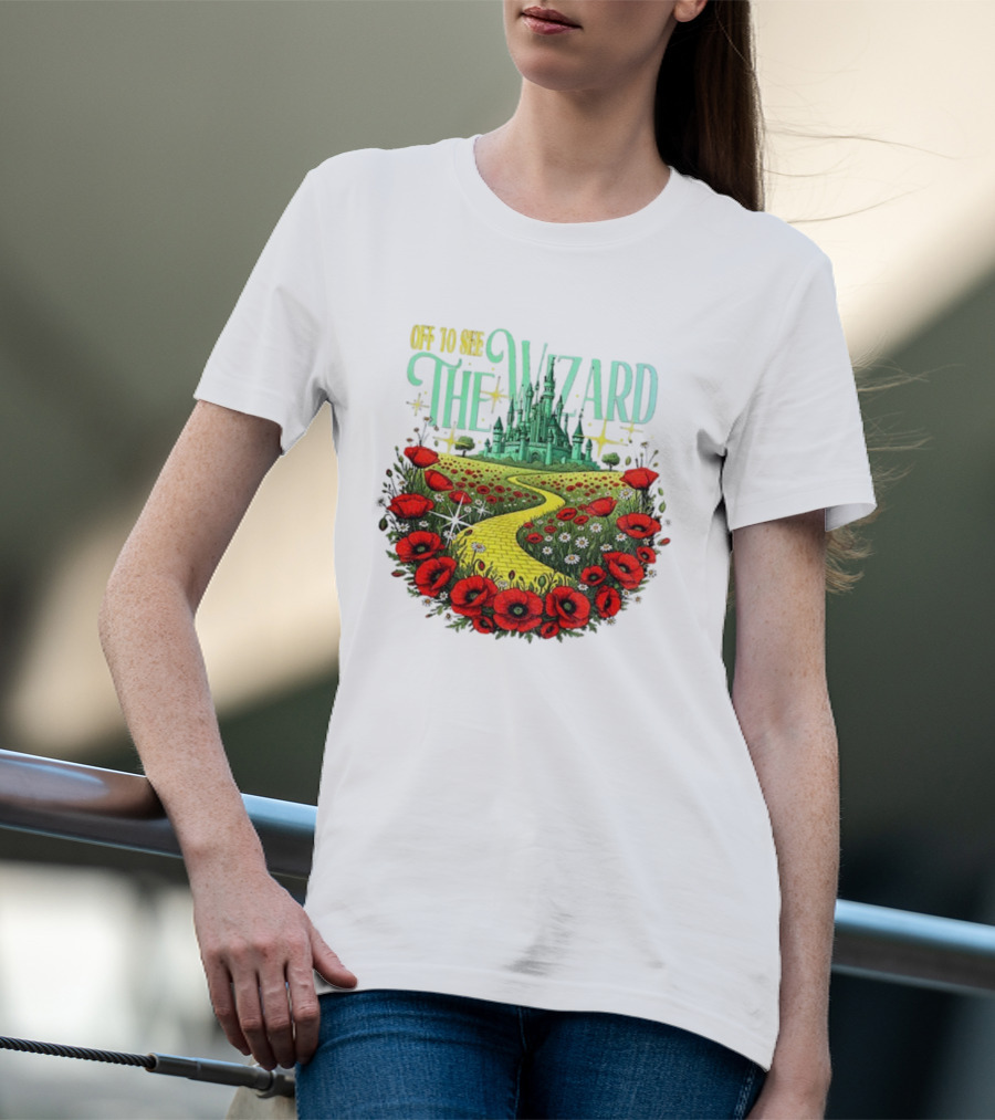 Off To See The Wizard Yellow Brick Road Castle Poppies T-Shirt
