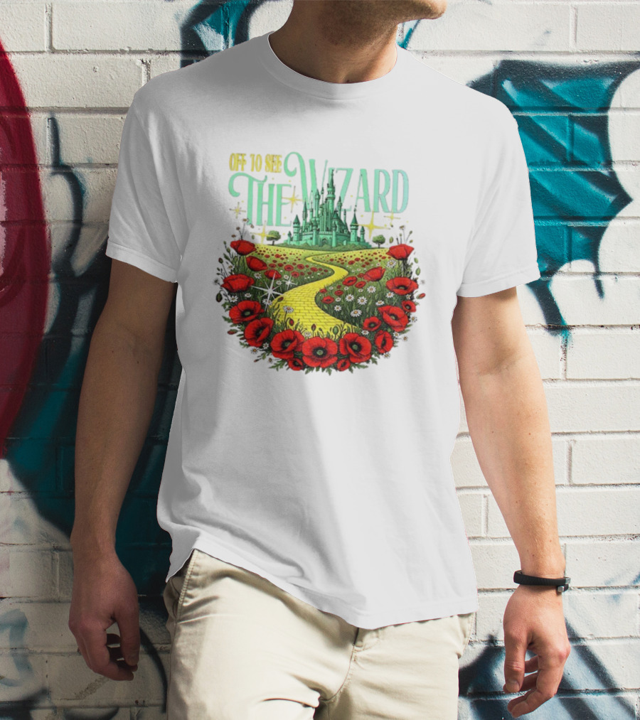 Off To See The Wizard Yellow Brick Road Castle Poppies T-Shirt
