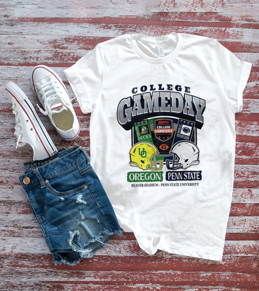 ESPN College Gameday Oregon Ducks Vs Penn State Nittany Lions Helmet Matchup T-Shirt