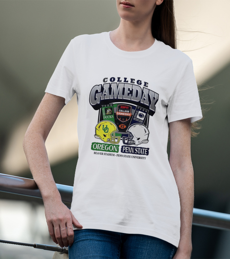 ESPN College Gameday Oregon Ducks Vs Penn State Nittany Lions Helmet Matchup T-Shirt