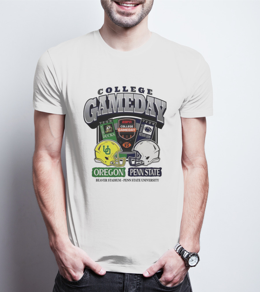 ESPN College Gameday Oregon Ducks Vs Penn State Nittany Lions Helmet Matchup T-Shirt