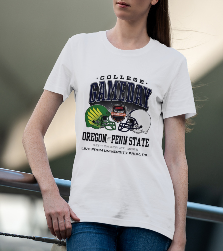 Gameday Oregon Ducks Vs Penn State Nittany Lions ESPN College Football 2025 Helmet Showdown T-Shirt