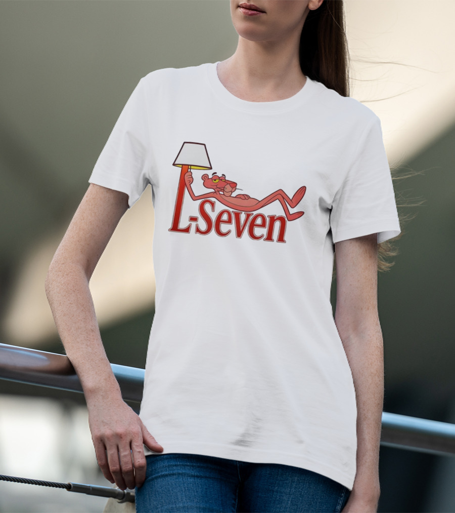 L-Seven Pink Panther Relaxing With Lamp Icon T-Shirt