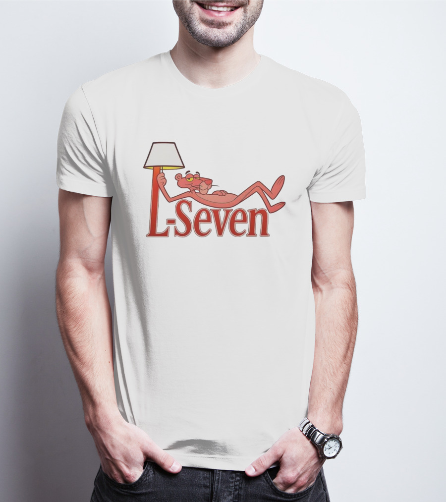 L-Seven Pink Panther Relaxing With Lamp Icon T-Shirt