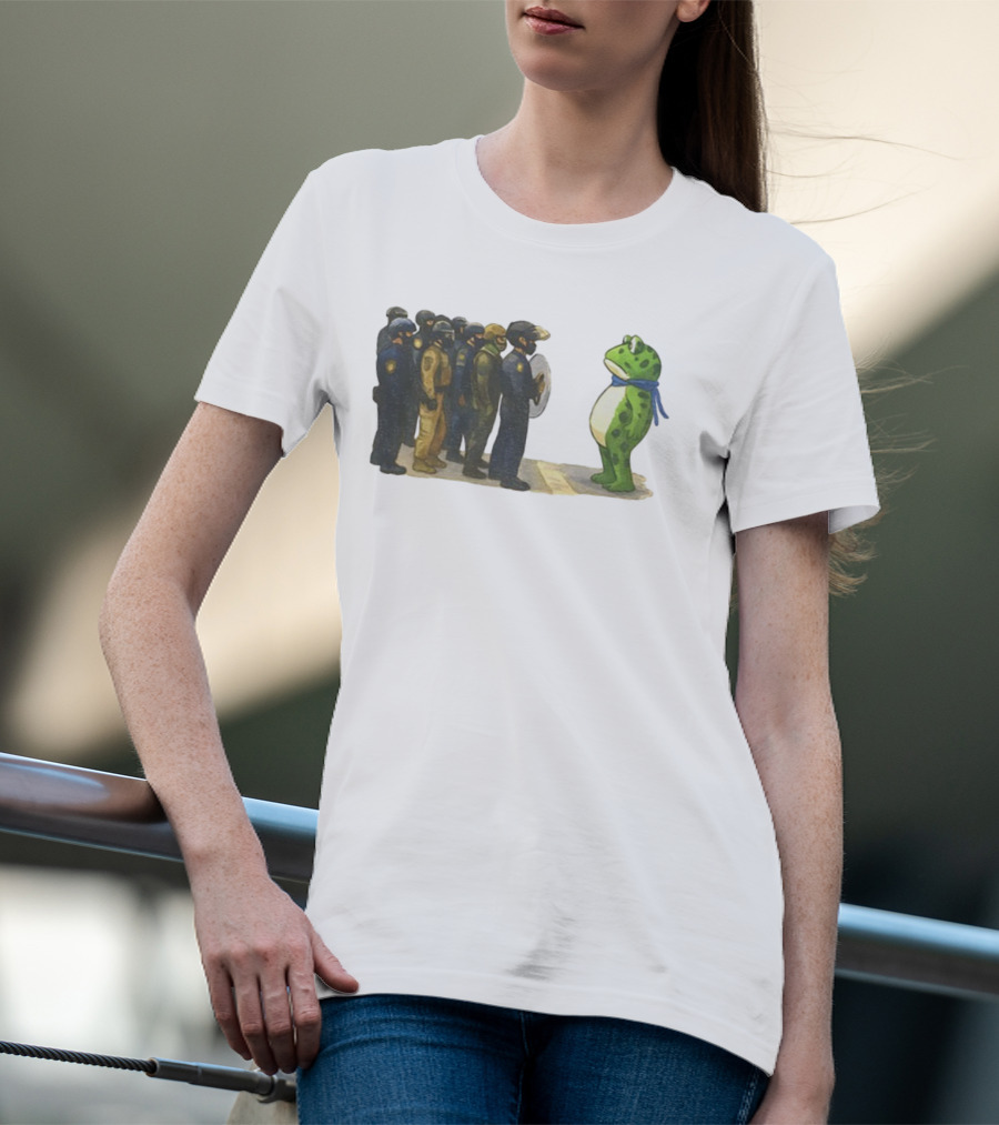 Portland Freedom Frog Anti Ice Resistance Protest Scene T-Shirt