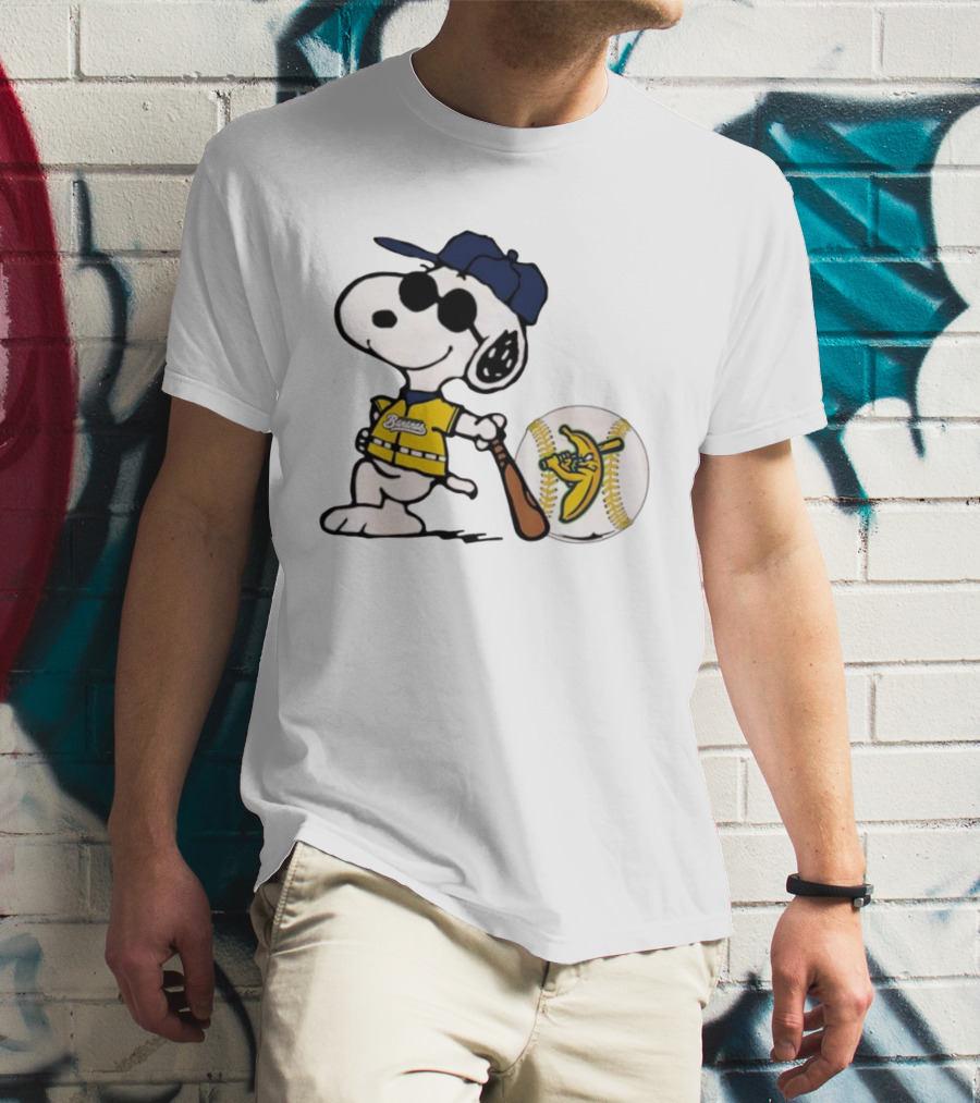 Snoopy Savannah Bananas Baseball Team Collaboration Yellow Jersey Peanuts Character T-Shirt