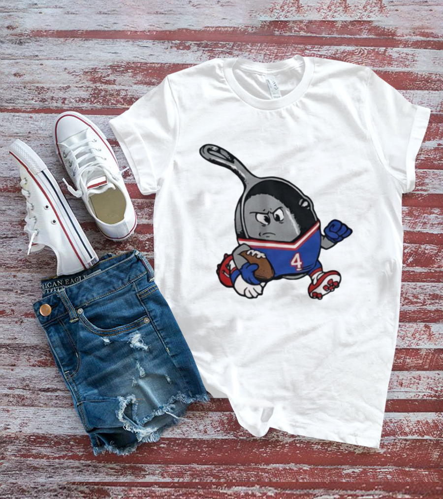 Buffalo Bills Football Pan Character Running With Ball NFL Team Spirit T-Shirt