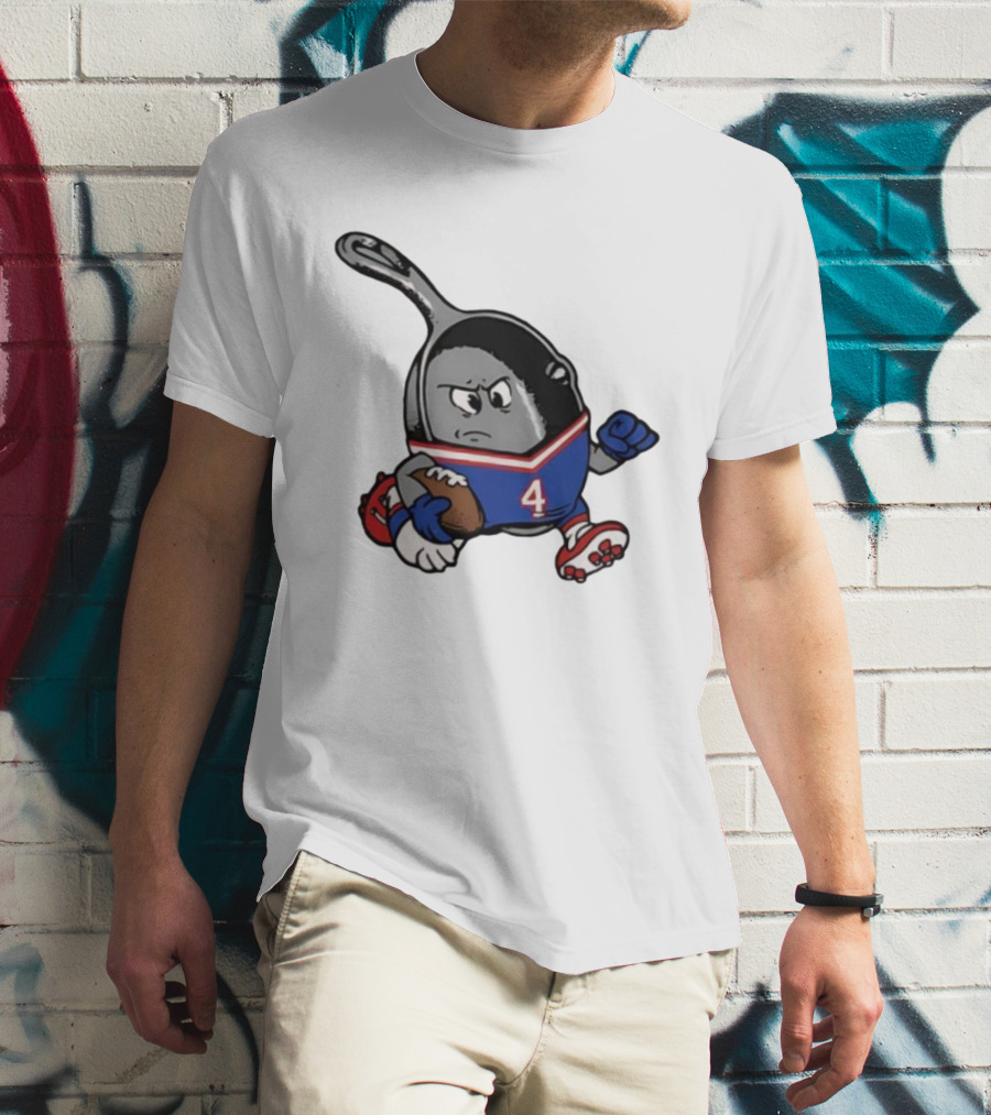 Buffalo Bills Football Pan Character Running With Ball NFL Team Spirit T-Shirt