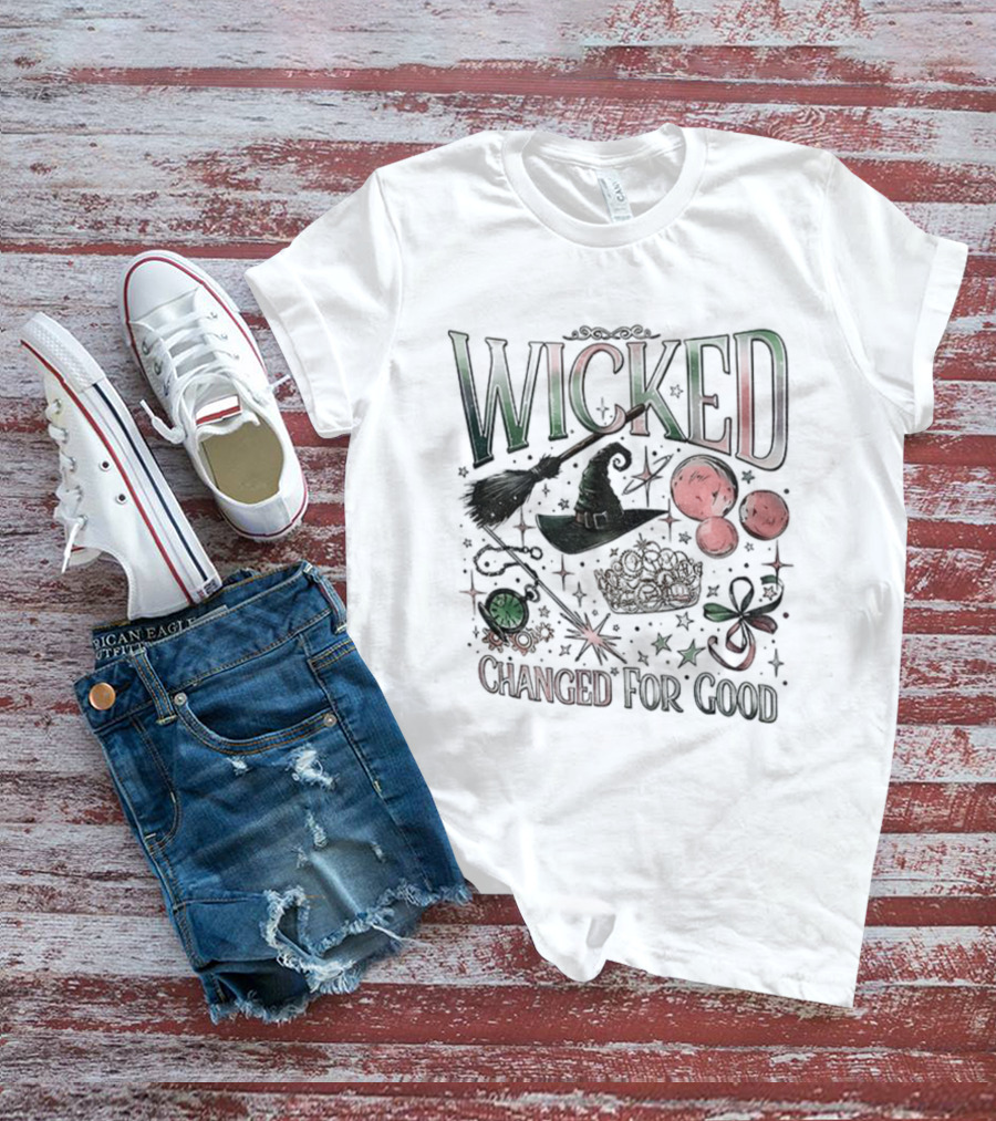 Wicked Changed For Good Unlimited Witch Hat Broomstick And Wand T-Shirt