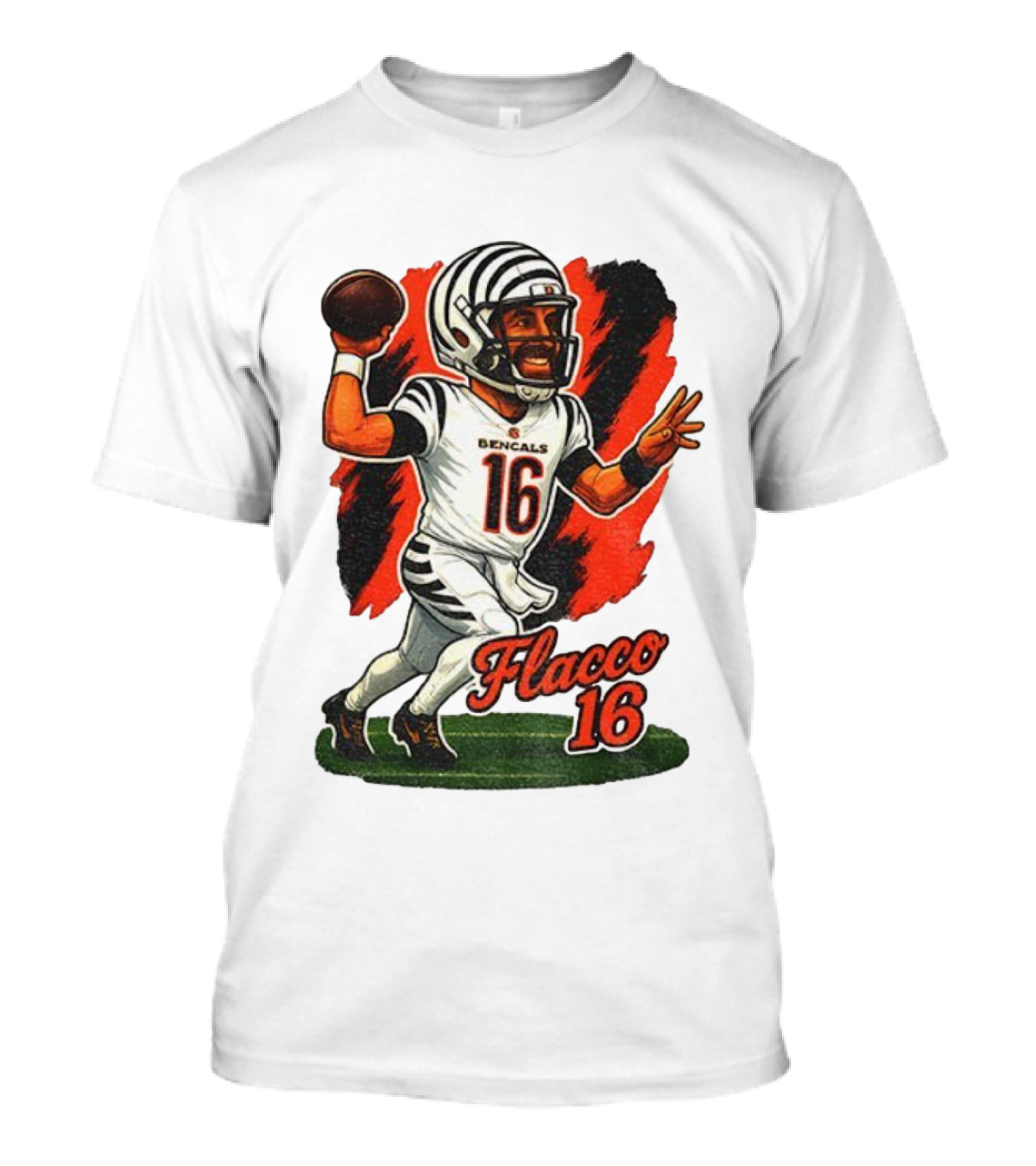 Flacco 16 Bengals Cartoon Caricature T-Shirt