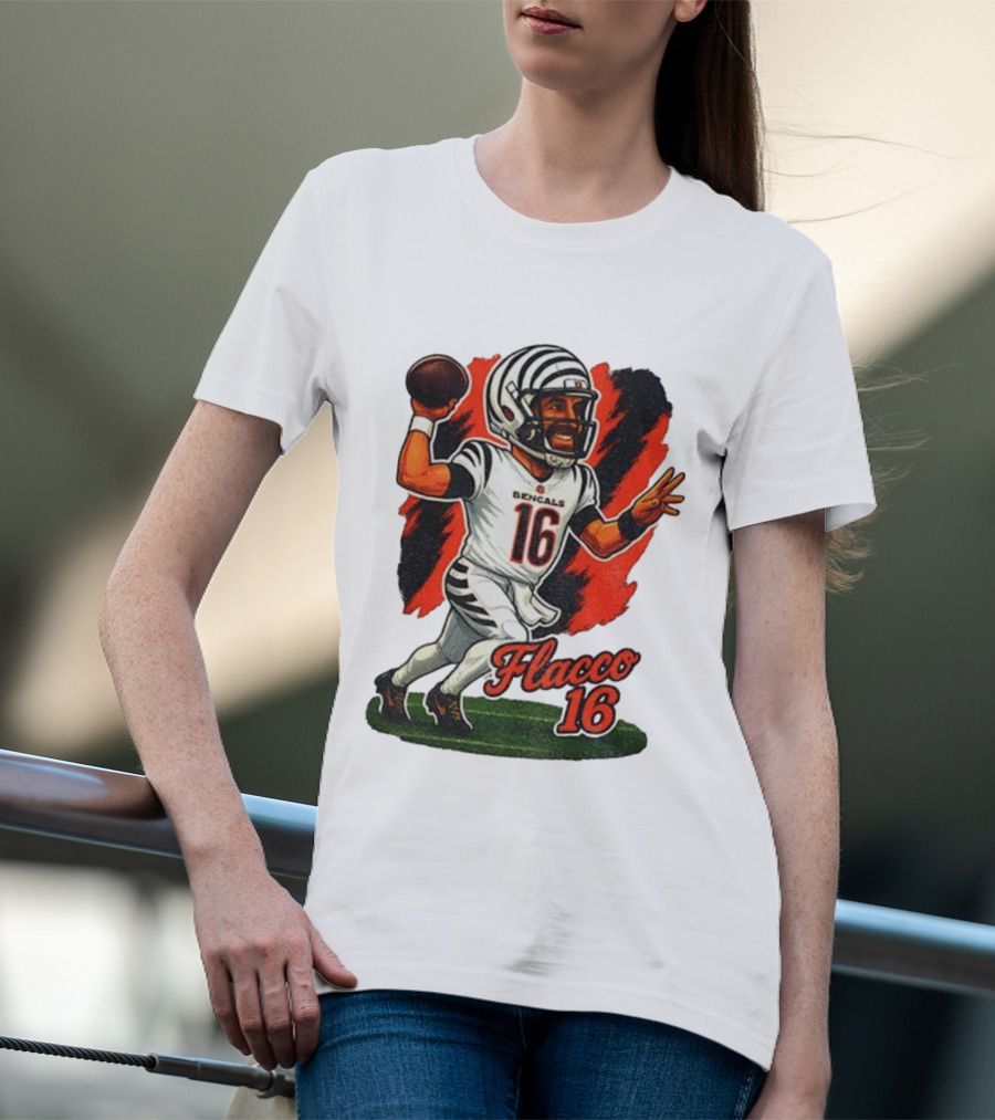 Flacco 16 Bengals Cartoon Caricature T-Shirt