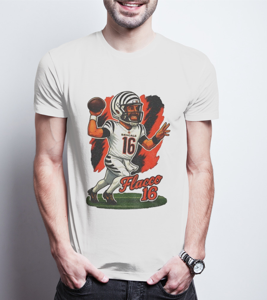 Flacco 16 Bengals Cartoon Caricature T-Shirt