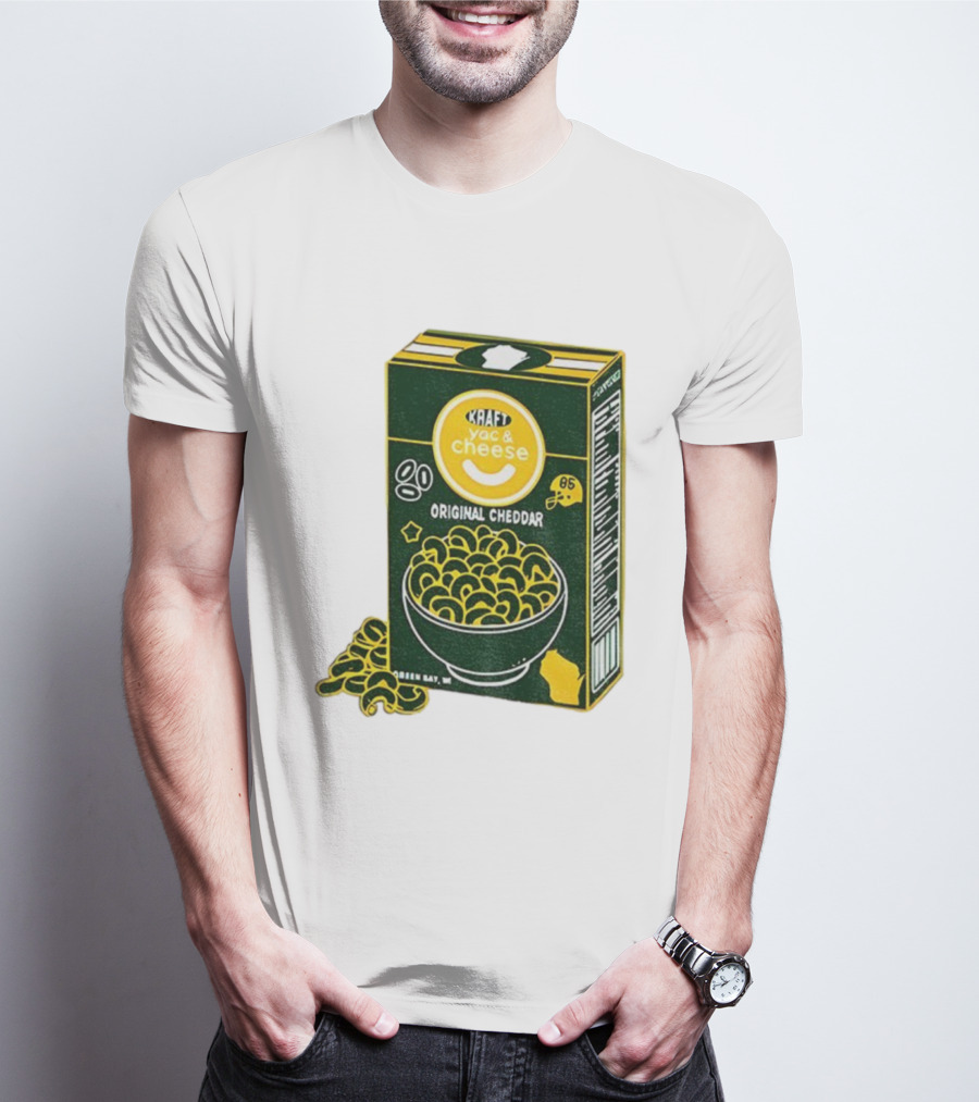 Green Bay Kraft Mac And Cheese Original Cheddar Retro Packers Fan Art T-Shirt