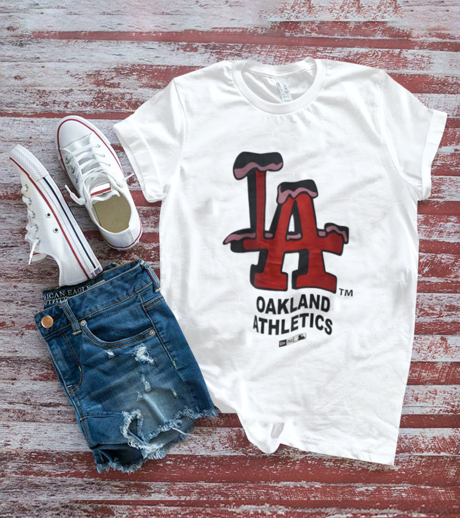 Los Angeles Dodgers Oakland Athletics Snow-Capped Letters T-Shirt