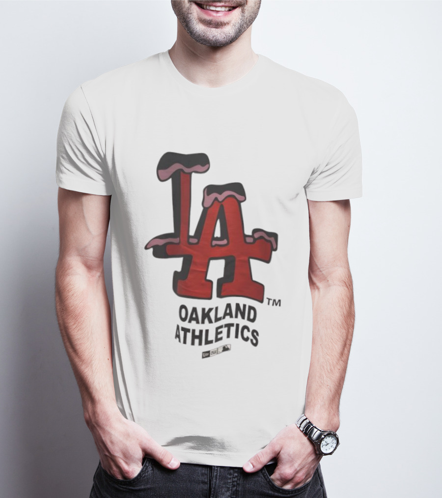 Los Angeles Dodgers Oakland Athletics Snow-Capped Letters T-Shirt